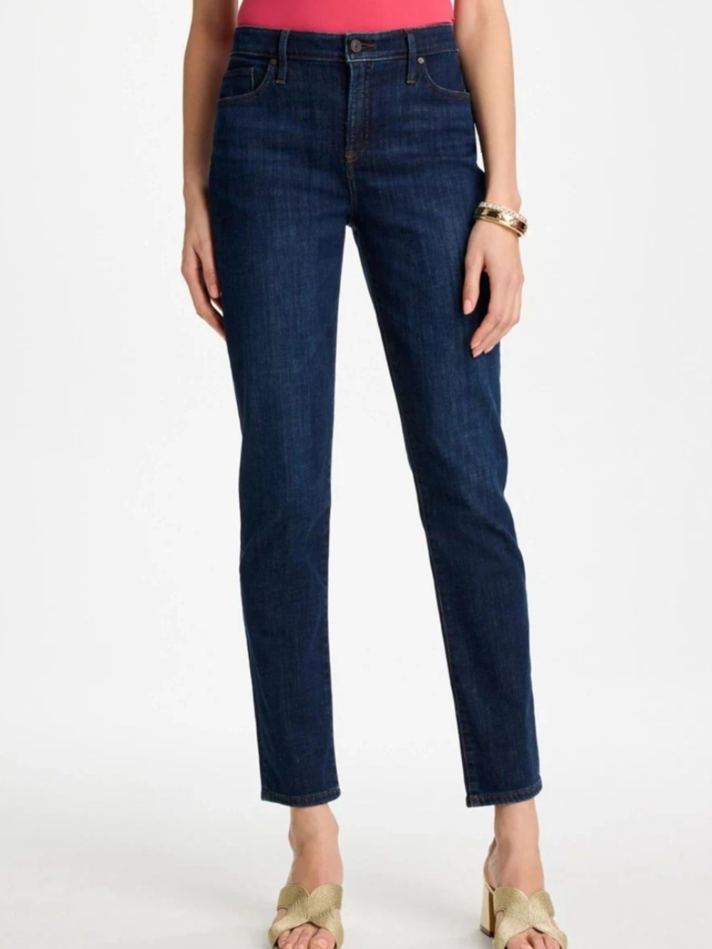 Chico's Women's Soo Slimming Girlfriend Ankle Jeans — Dark Blue Denim